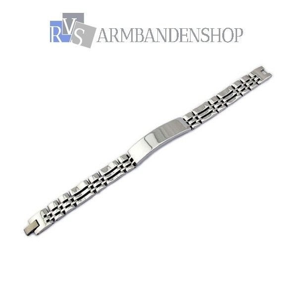 Rvs staal sieraden armbanden heren armband RVS zilver., Verzenden, Nieuw, Zilver, Staal