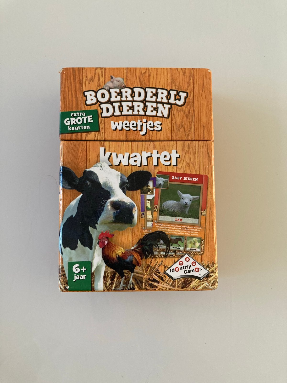 Boerderijdieren weetjes kwartet - Identity Games, Hobby en Vrije tijd, Drie of vier spelers, Ophalen of Verzenden, Gebruikt