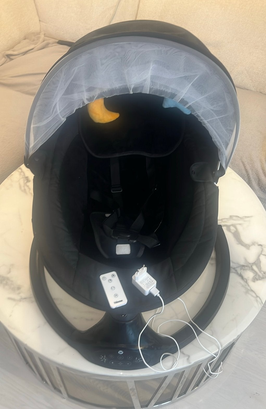 Bebies First Baby Swing Zwart, Ophalen, Nieuw, Wipstoel, Met gordel(s) of riempje(s)