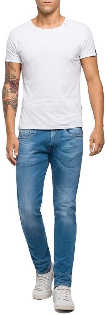 REPLAY Anbass slimfit jeans hyperflex stretch maat W27 L32, Blauw, W32 (confectie 46) of kleiner, Ophalen of Verzenden, Zo goed als nieuw