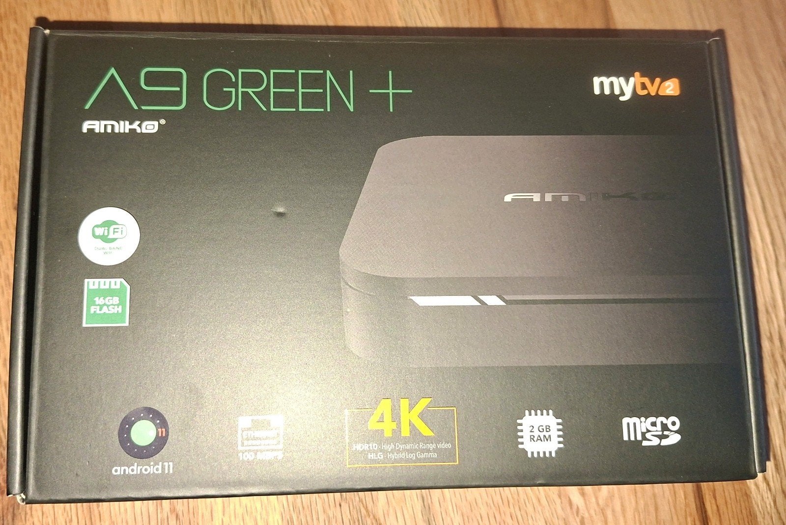 Amiko A9 Green+ 4K Android 11 TV Box, Ophalen of Verzenden, Zo goed als nieuw, HDMI, Zonder harde schijf