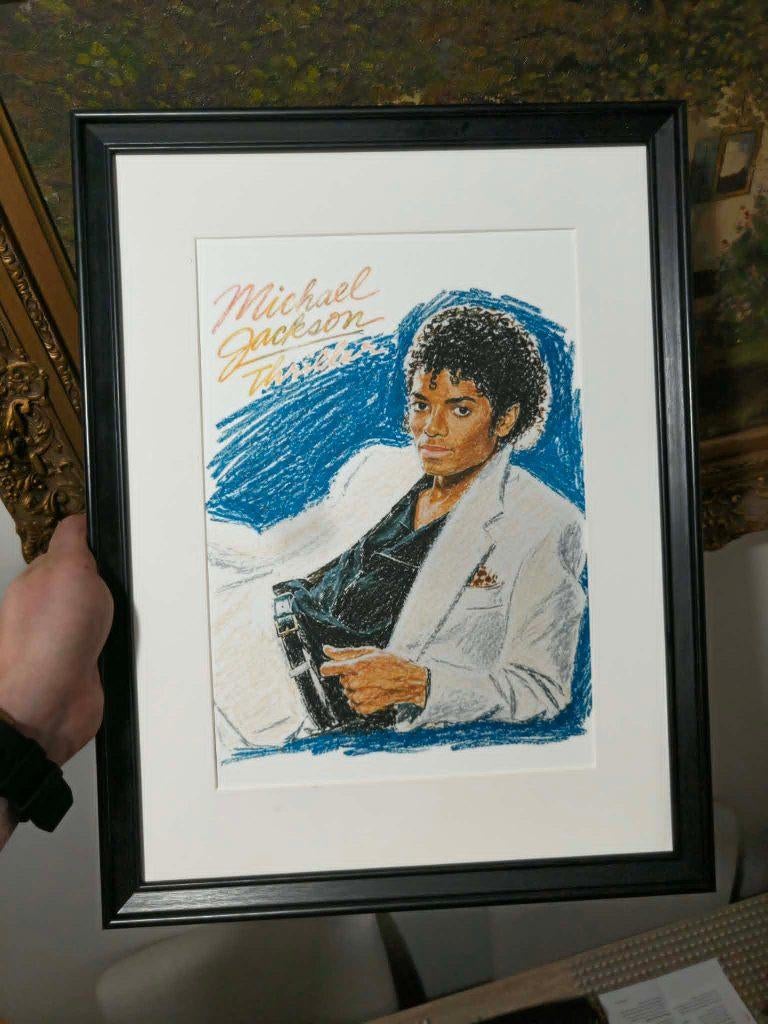 Michael Jackson Thriller Black Framed Wall Decoration, Vintage, Papier/karton, Ophalen of Verzenden, Zo goed als nieuw