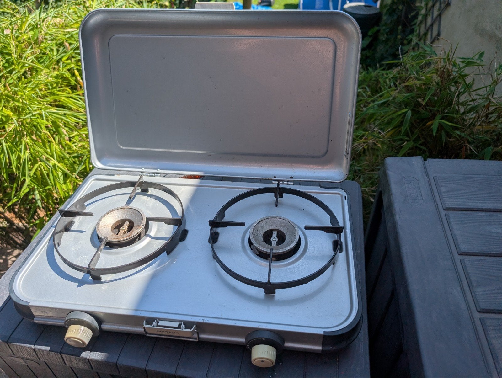 Campingaz 2-pits kooktoestel met gasdrukregelaar, Ophalen, Gebruikt