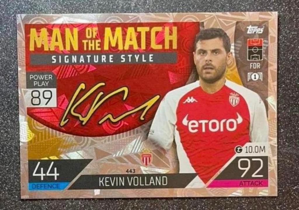 Topps MA 22/23   MotM SIGNATURE STYLE  VOLLAND  AS MONACO FC, Ophalen of Verzenden, Zo goed als nieuw, Plaatje