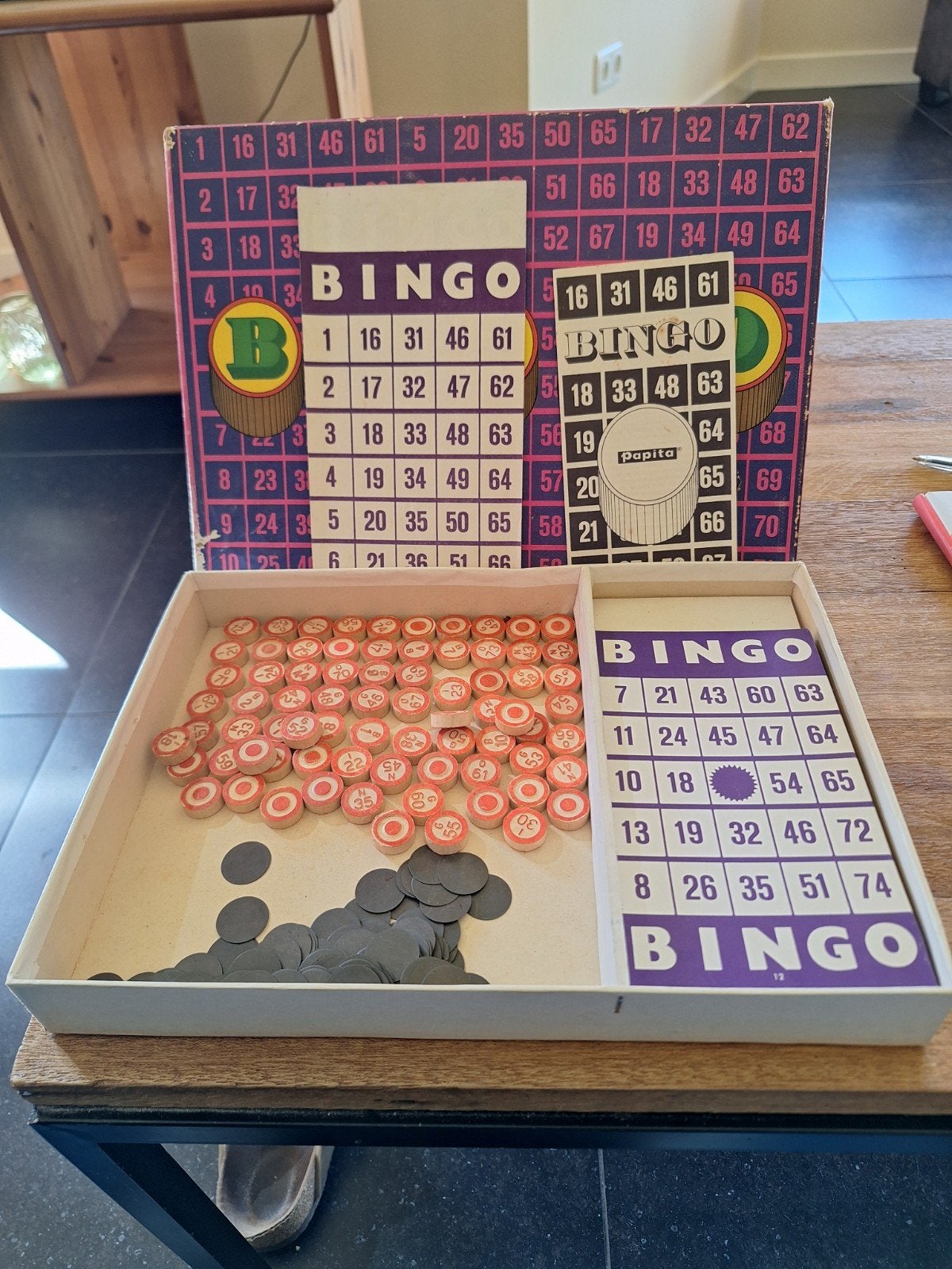 Vintage Bingo spel - Doos licht beschadigd, Ophalen of Verzenden, Gebruikt
