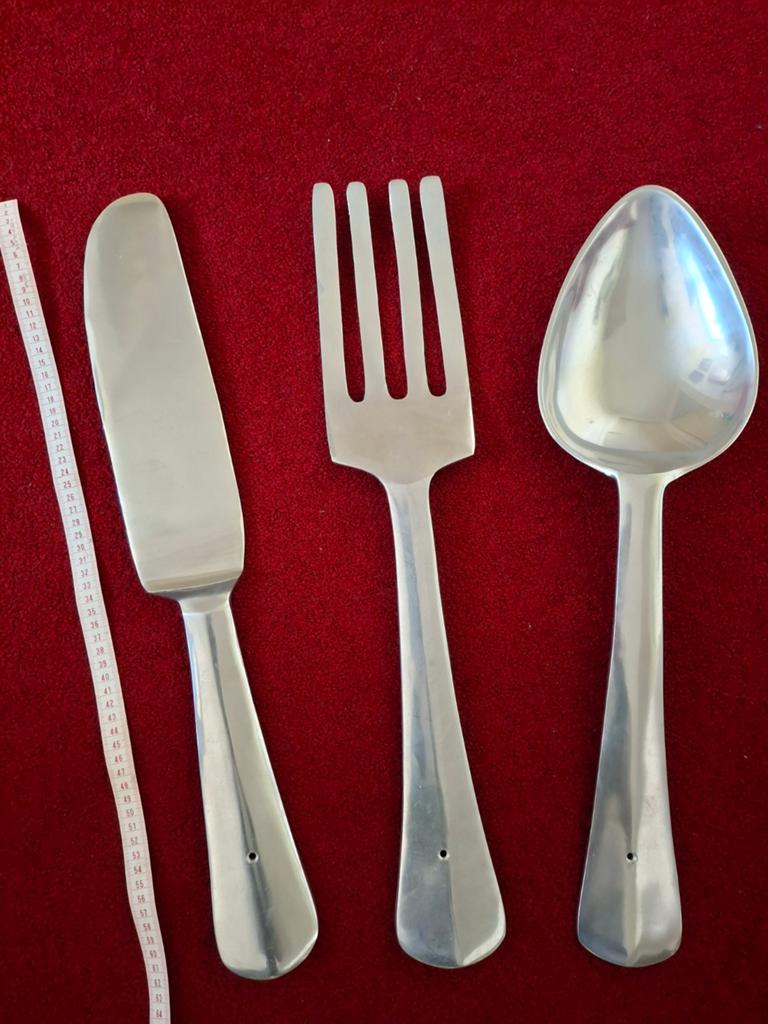 Aluminium Bestek Wanddecoratie De Eekhoorn 3D - 62 cm, Metaal, Ophalen of Verzenden, Industrieel, Zilver