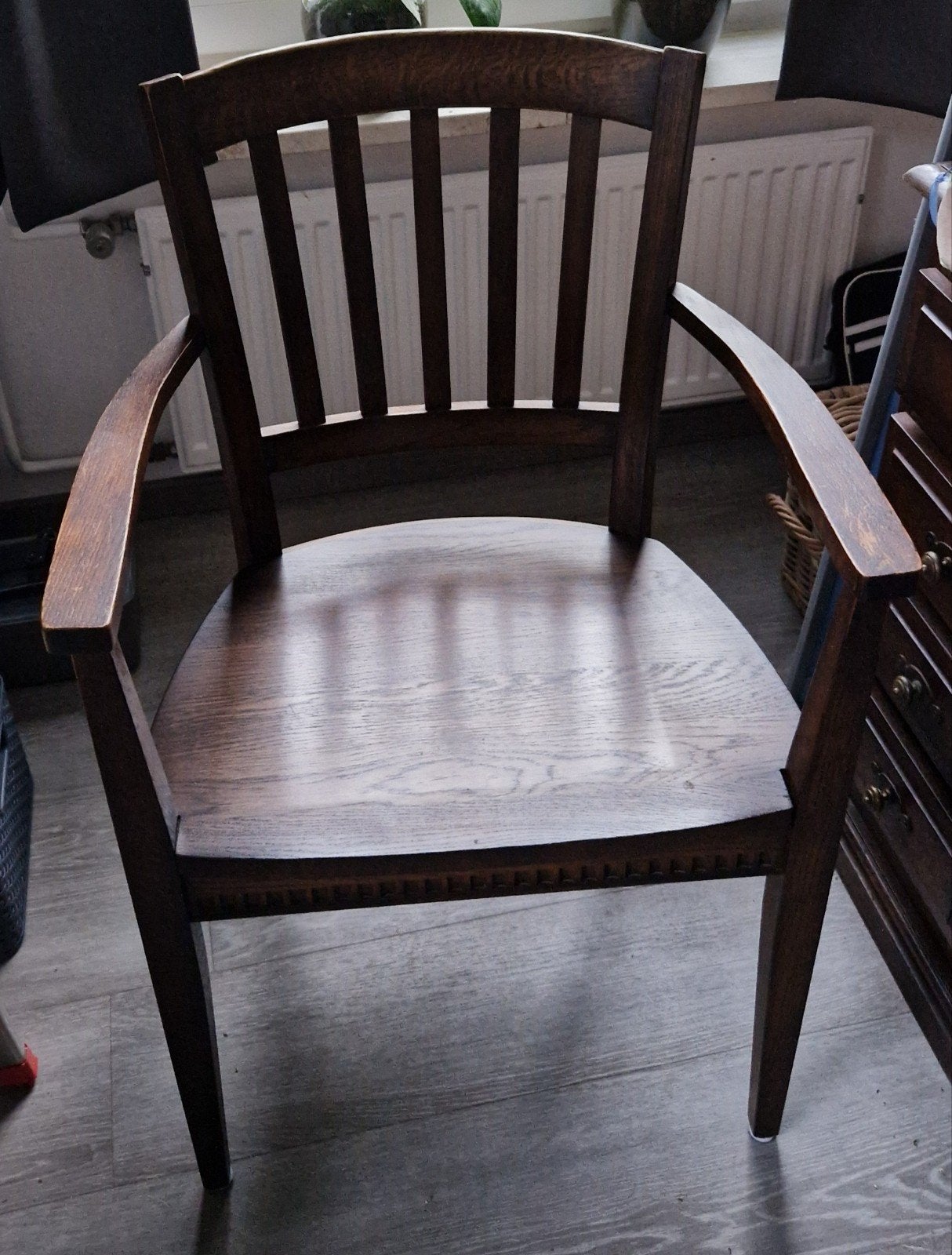 Set van 4 houten stoelen met armleuningen, Antiek en Kunst, Ophalen