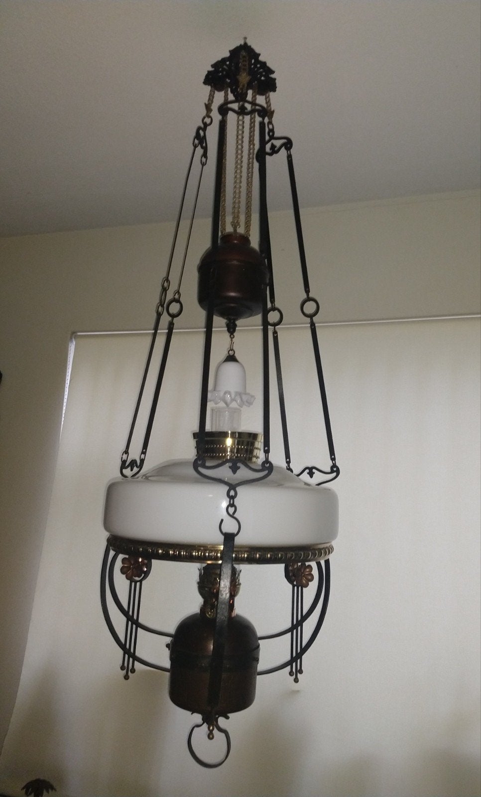 Prachtige Art Deco Olielamp - Hanglamp, Antiek en Kunst, Ophalen