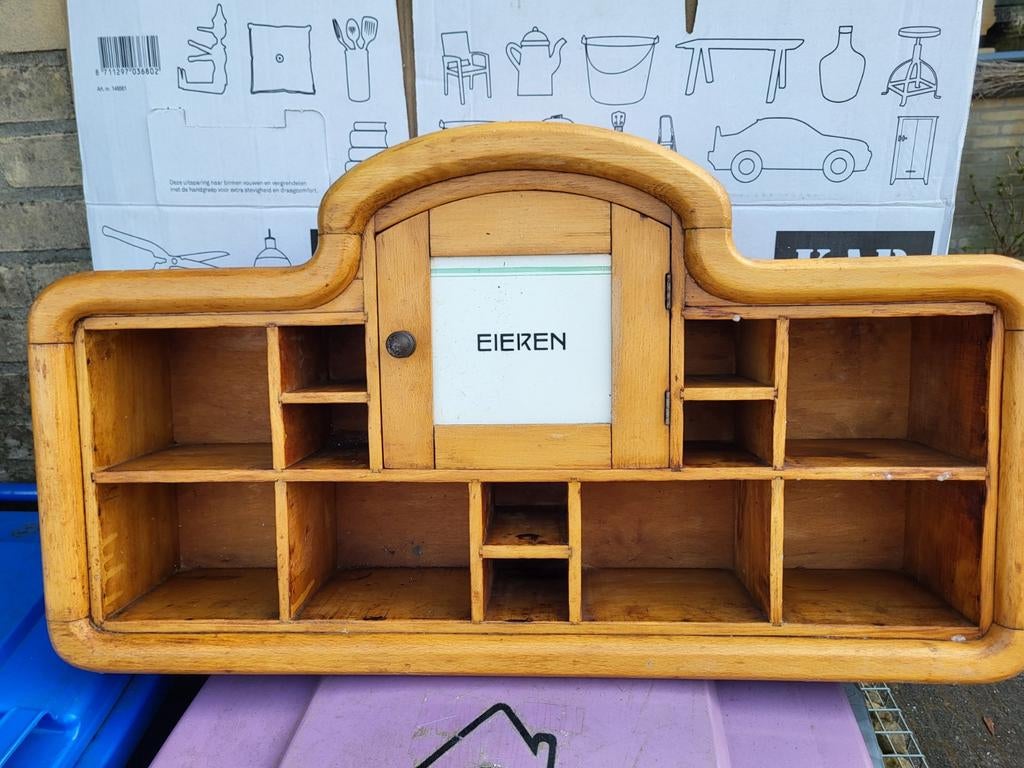 Decoratief houten keuken kastje met eierrekje, Ophalen of Verzenden