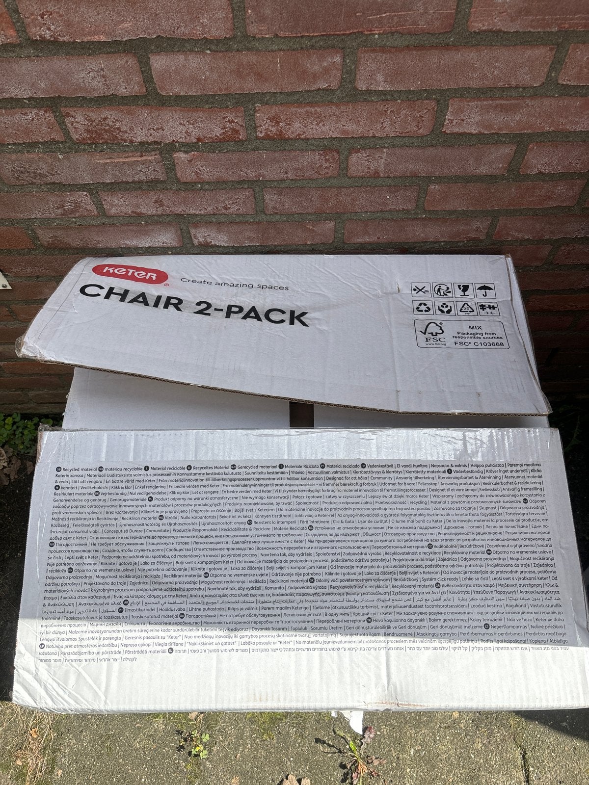 Nieuwe Keter Emma Tuinstoelen (2-pack) - Ongebruikt in doos, Tuin en Terras, Ophalen of Verzenden, Nieuw, Kunststof