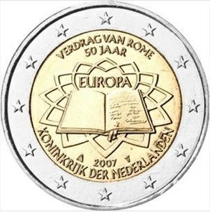 2 euro Nederland 2007 - Verdrag van Rome (UNC), Ophalen of Verzenden, Overige landen, 2 euro, Losse munt