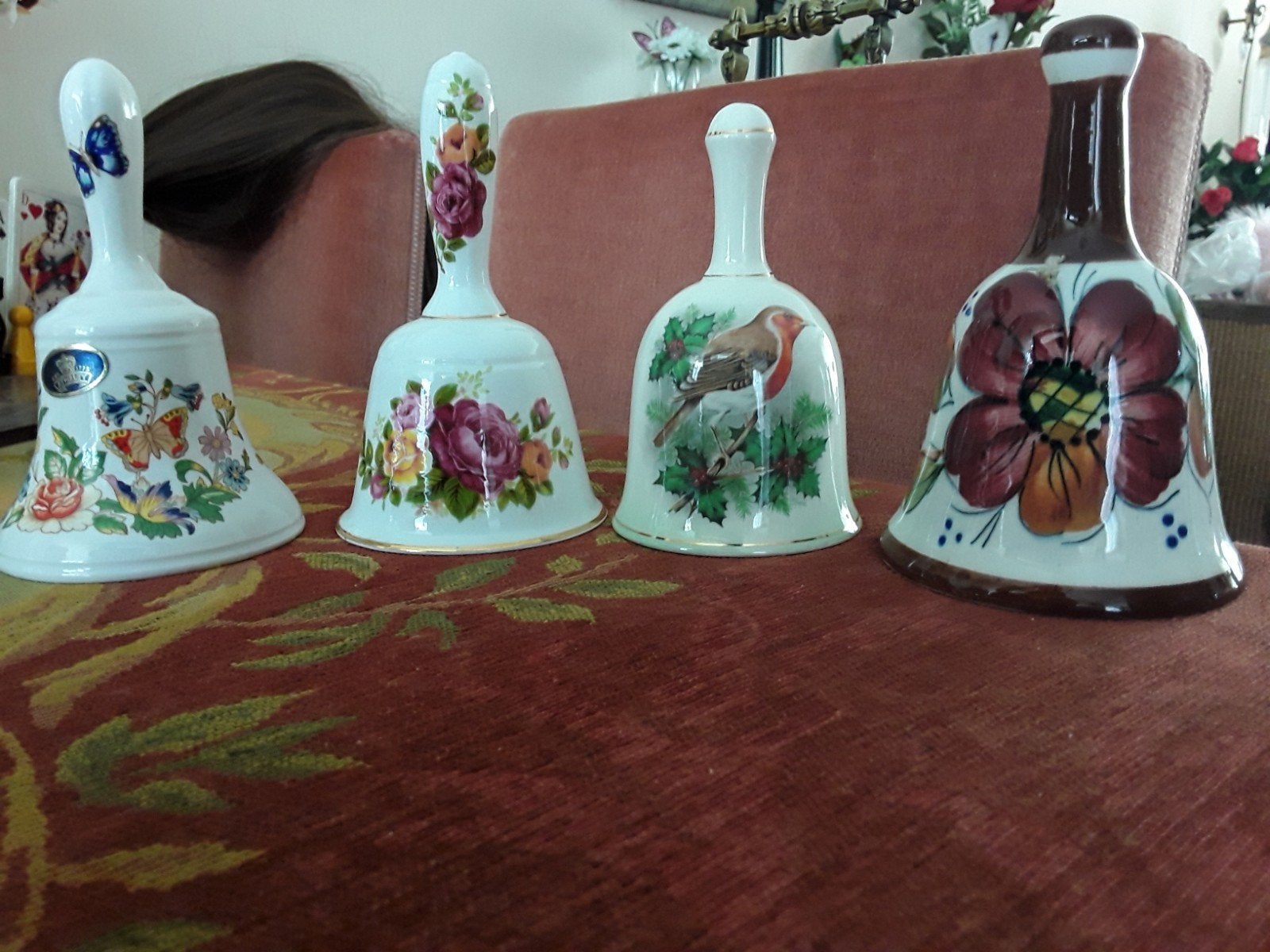 4x porselijn tafelbel  puntgaaf, Ophalen of Verzenden