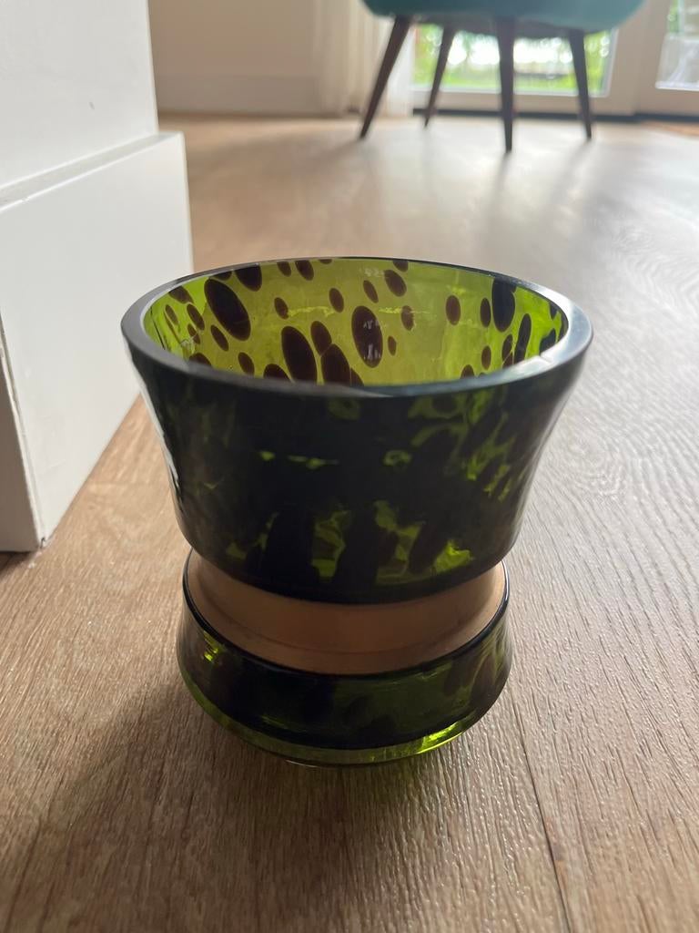Prachtig Sissy Boy vaasje in groen met spikkels, Ophalen of Verzenden, Zo goed als nieuw