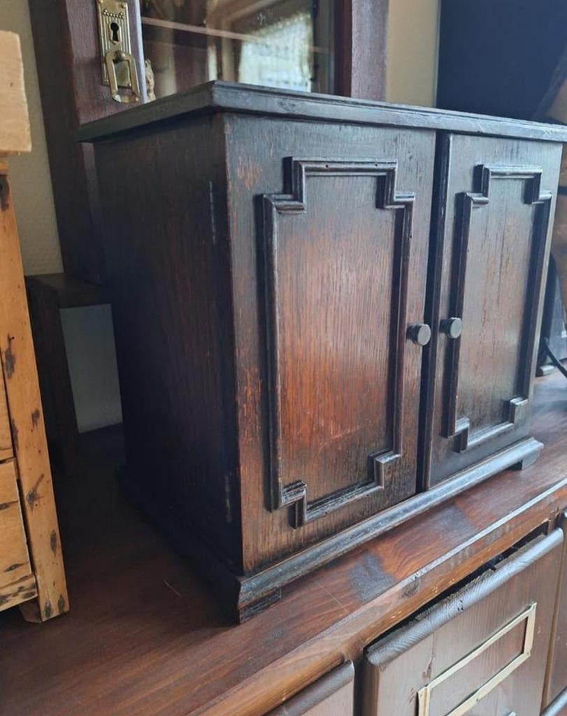 Antiek Klein Kastje/ Houten Bureau Brieven Kastje, Ophalen of Verzenden