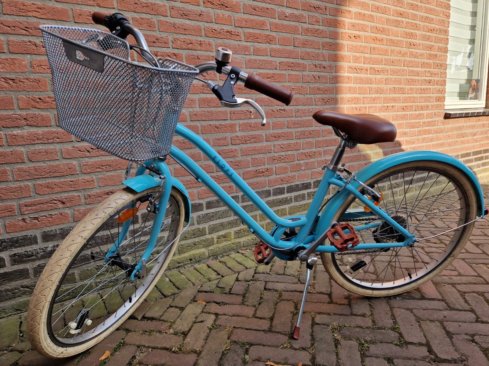 Elops meisjesfiets 24 inch met mandje, 20 inch of meer, Gebruikt, Velgrem, Ophalen of Verzenden