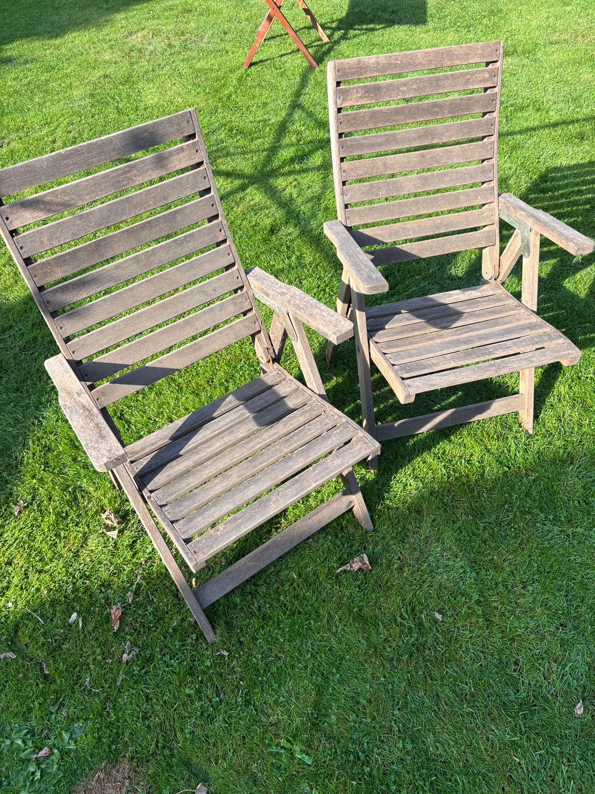 Hardhouten tuinstoelen, Ophalen, Gebruikt, Hout