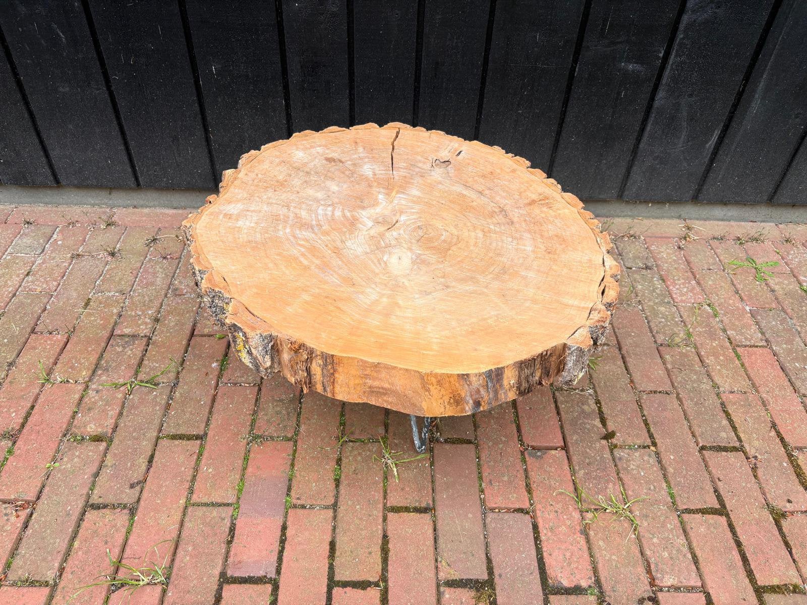Boomstam salontafel, Doe-het-zelf en Verbouw, Hout en Planken, Ophalen, Zo goed als nieuw, 50 mm of meer, Minder dan 200 cm