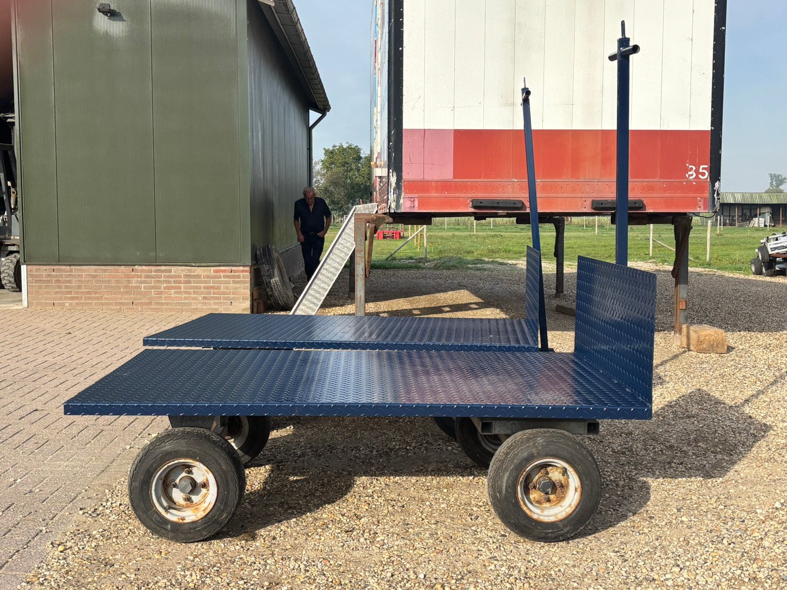 Handkar strowagen plattewagen loopgroep platte kat, Ophalen, Zo goed als nieuw