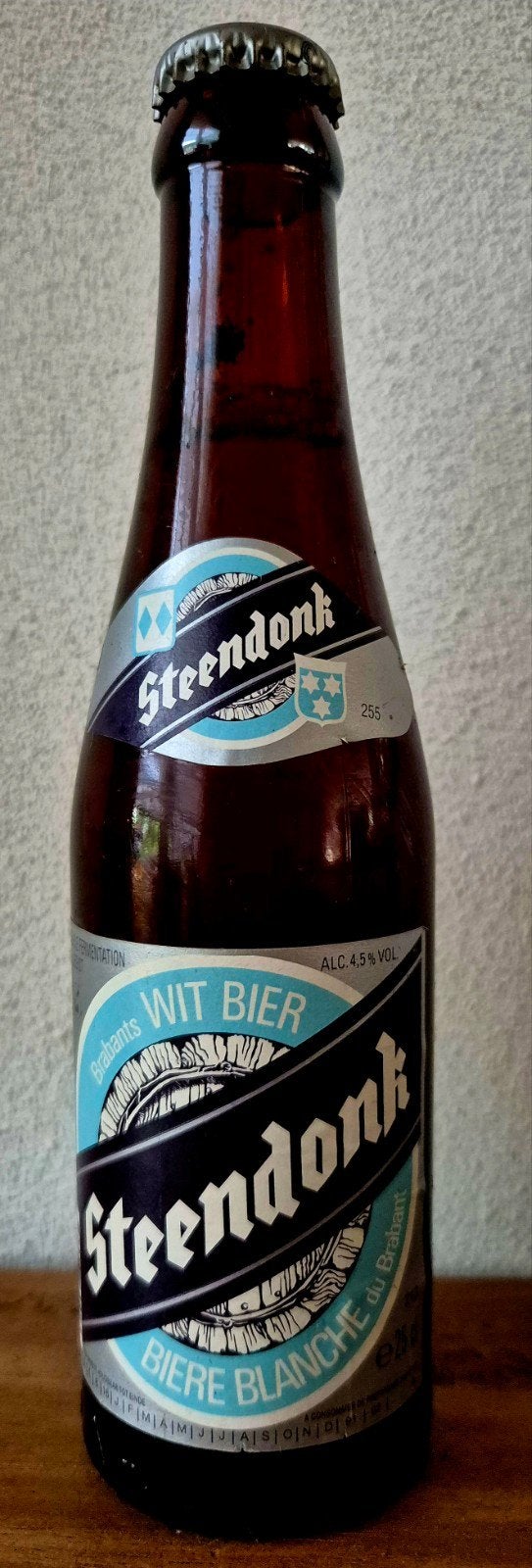 1991 fles STEENDONK wit bier dePuis 1747. Verzamelaar, Verzamelen, Ophalen of Verzenden, Zo goed als nieuw, Flesje(s), Overige merken