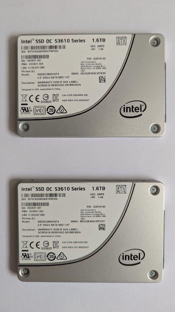 intel 1.6TB sata ssd, Intern, Gebruikt, 1.6TB, Intel