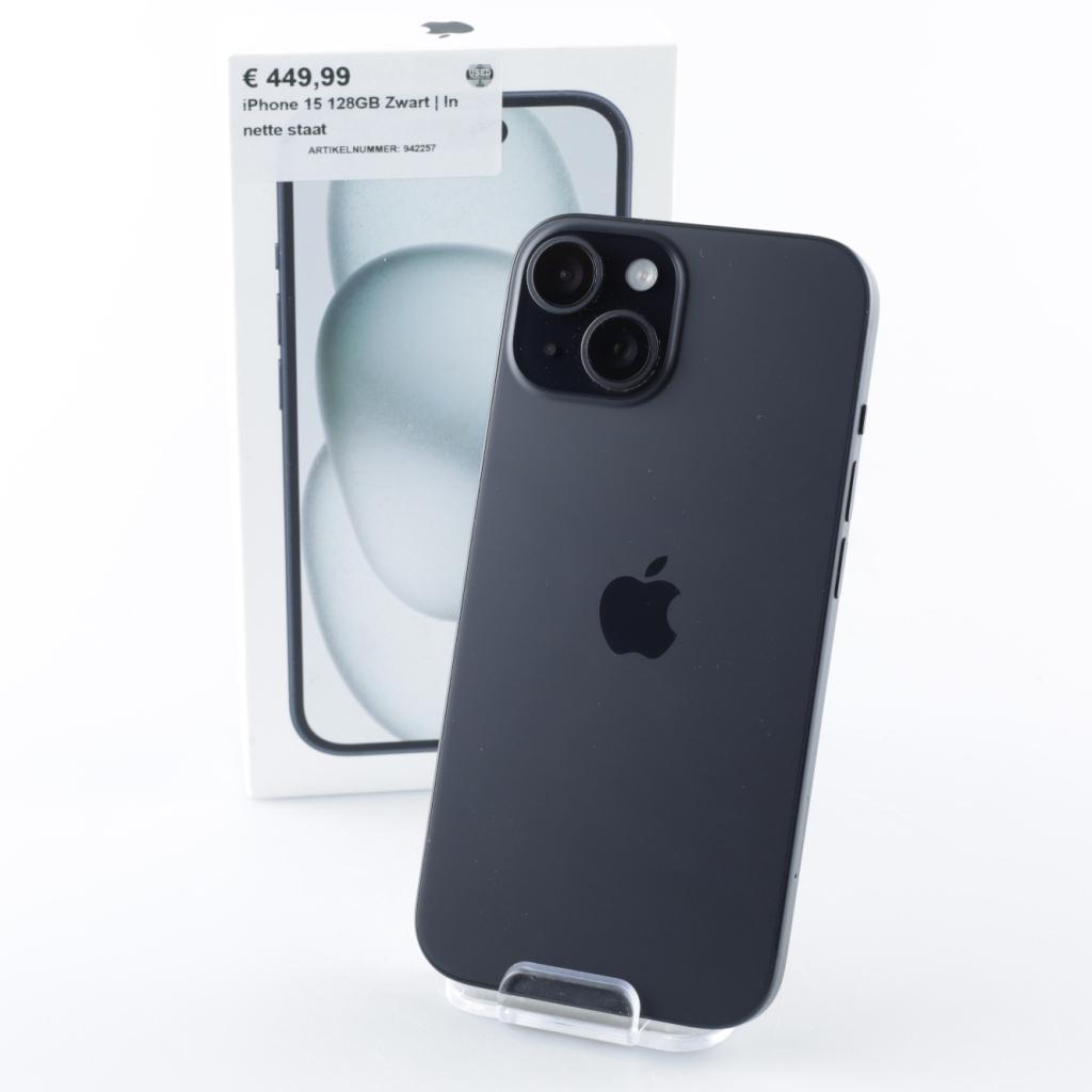 iPhone 15 128GB Zwart | Nette staat, Apple, Zo goed als nieuw, Support@apple.com, One Apple Park Way
Cupertino, CA 95014
United States