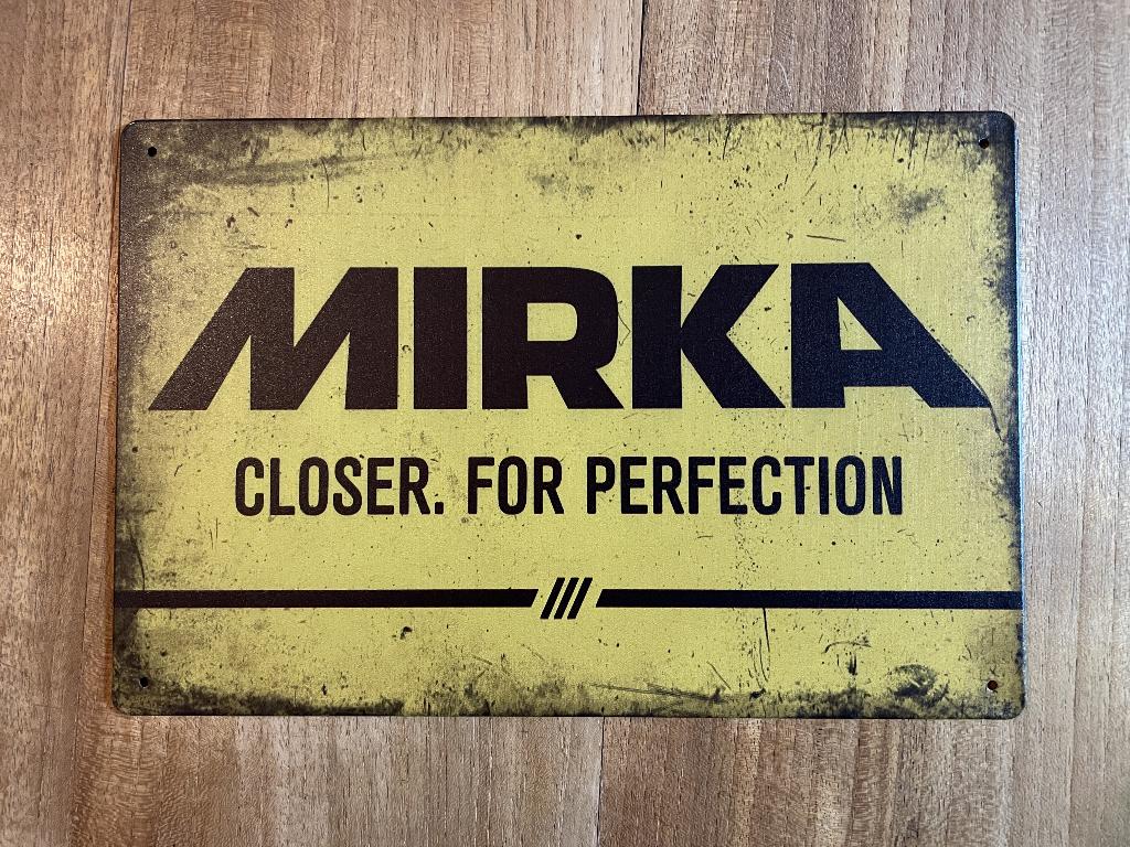 MIRKA, Closer For Perfection metalen reclamebord (Old Look), Www.pand50.nl, Reclamebord, Nieuw, Ophalen of Verzenden