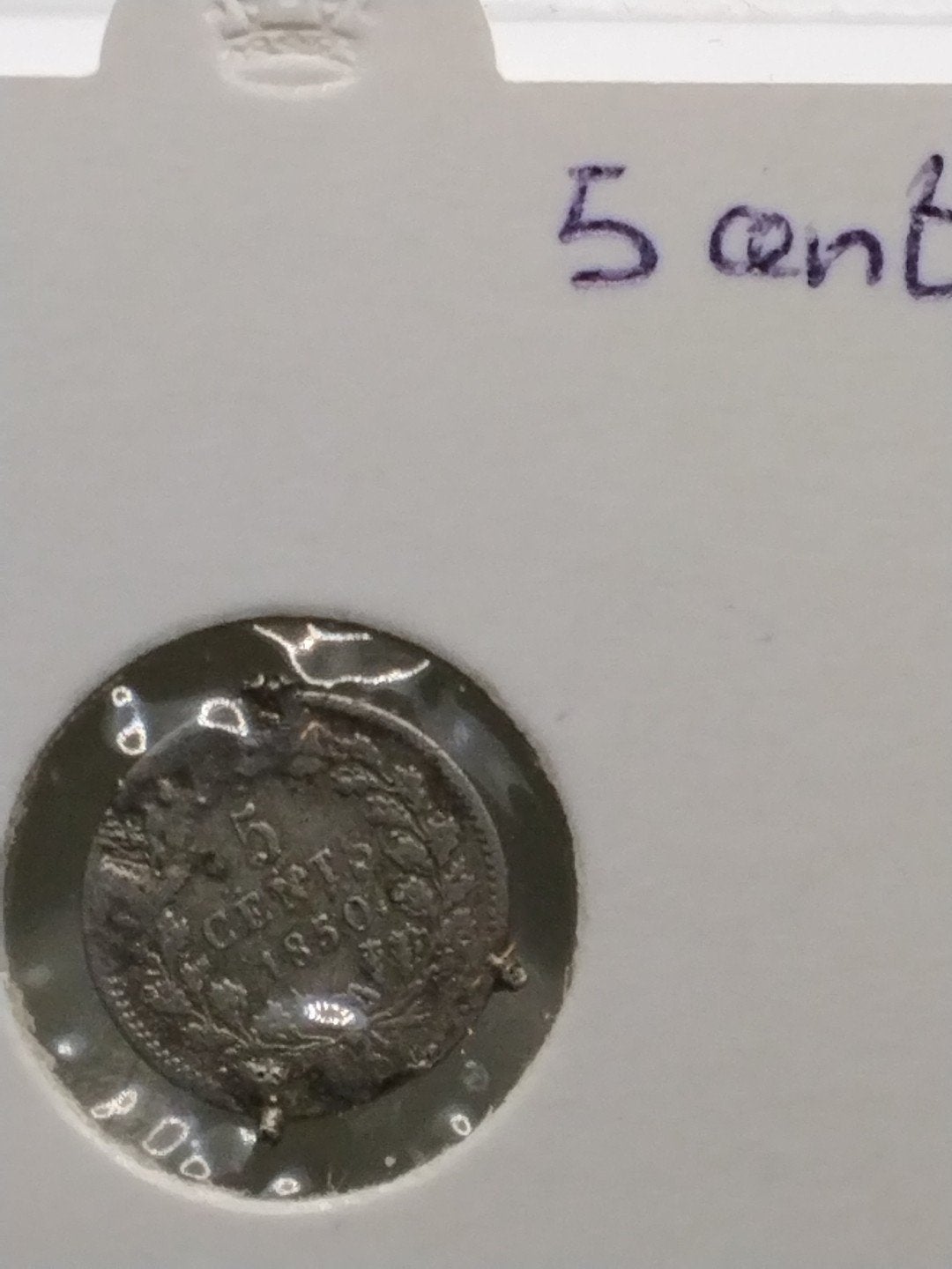 Zilveren 5 cent munt uit 1850 - Koning Willem III, Koning Willem III, Zilver, Ophalen of Verzenden, Losse munt