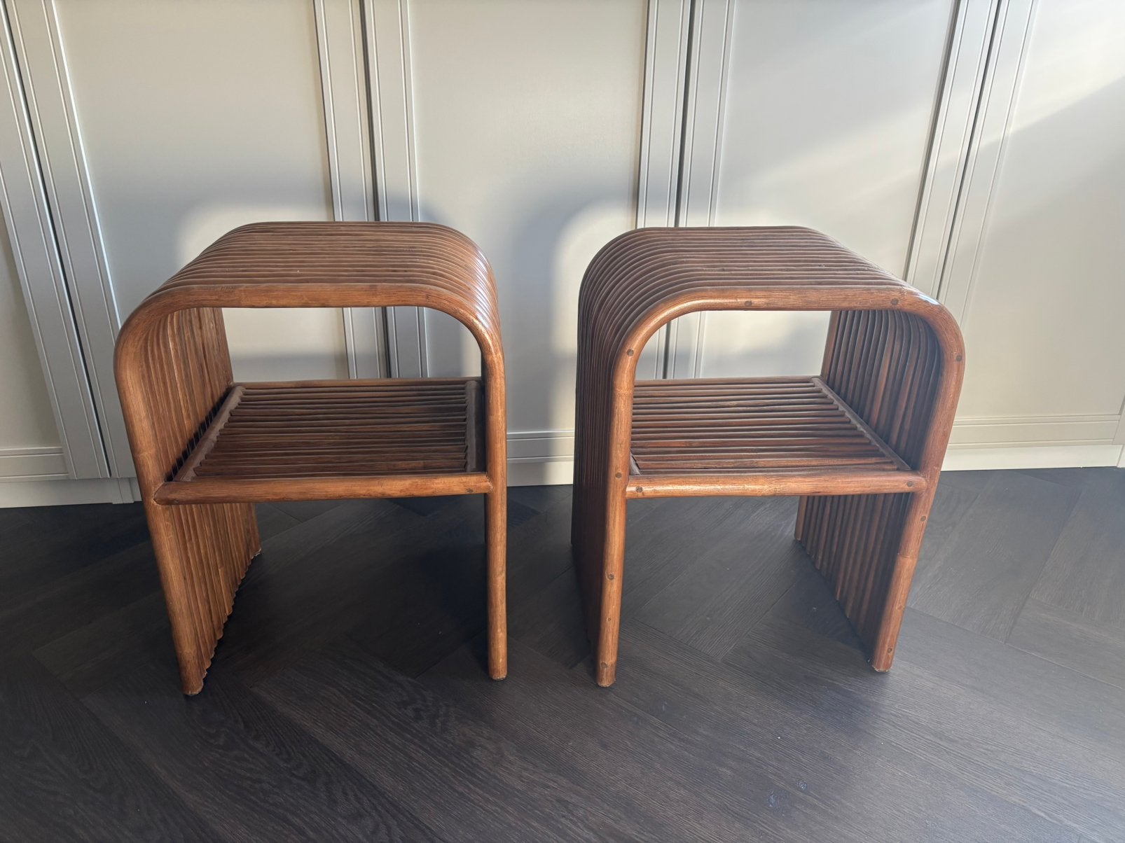 2x Sklum Nolay Rotan nachtkastje bruin, Huis en Inrichting, Slaapkamer | Nachtkastjes, Ophalen, Minder dan 45 cm, Nieuw, 55 tot 70 cm