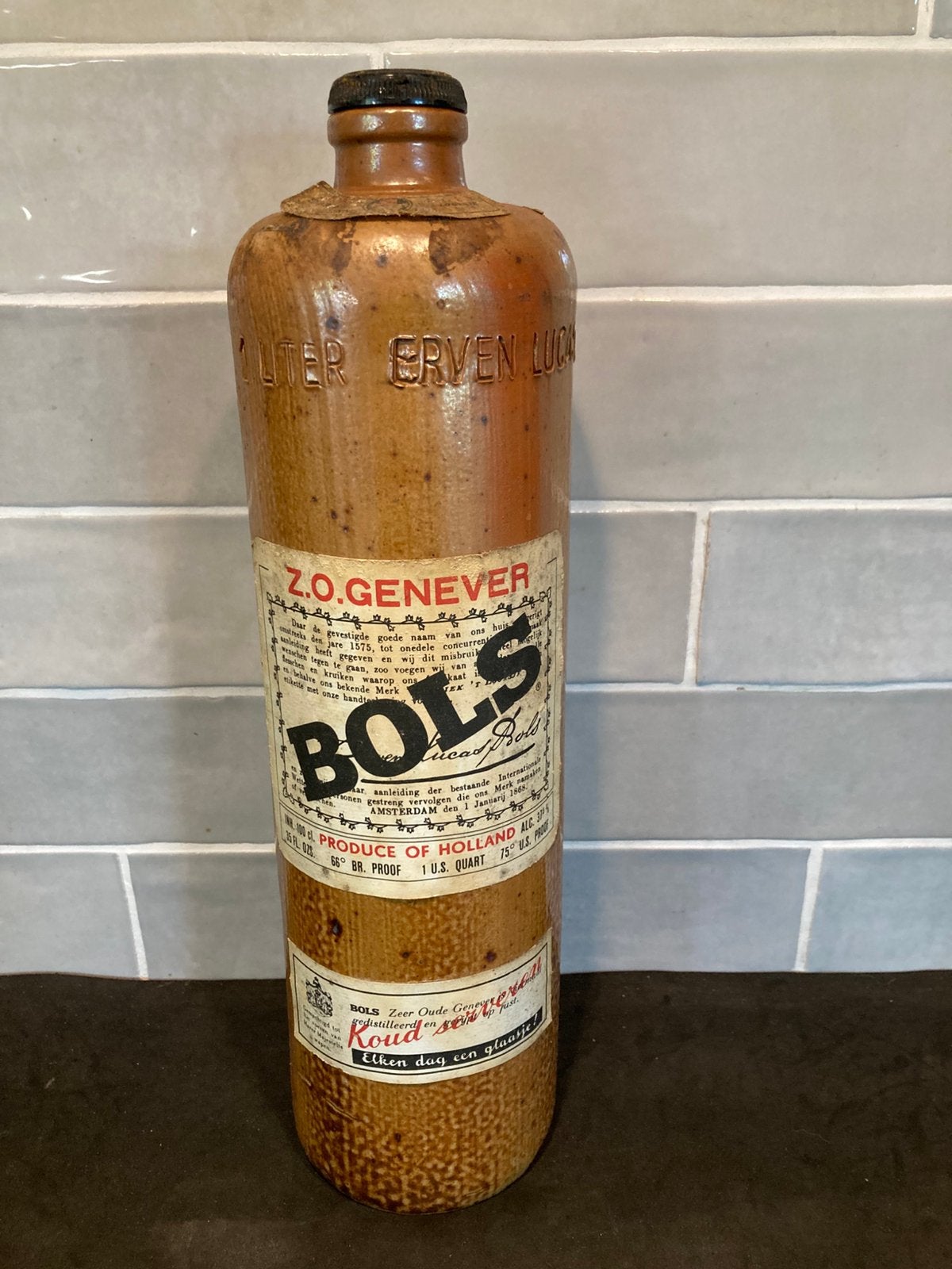 Oude Bols kruik Erven Amsterdam (100525c), Ophalen of Verzenden