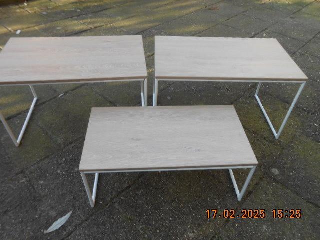 3 bijzettafeltjes, Minder dan 45 cm, Minder dan 55 cm, Gebruikt, Ophalen of Verzenden