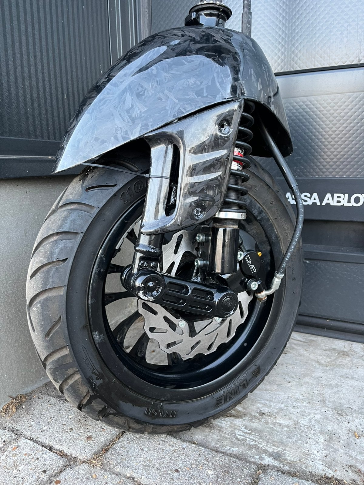 Bomvolle Frisse zip sp vork carbon omlas, Ophalen of Verzenden, Zo goed als nieuw, Piaggio
