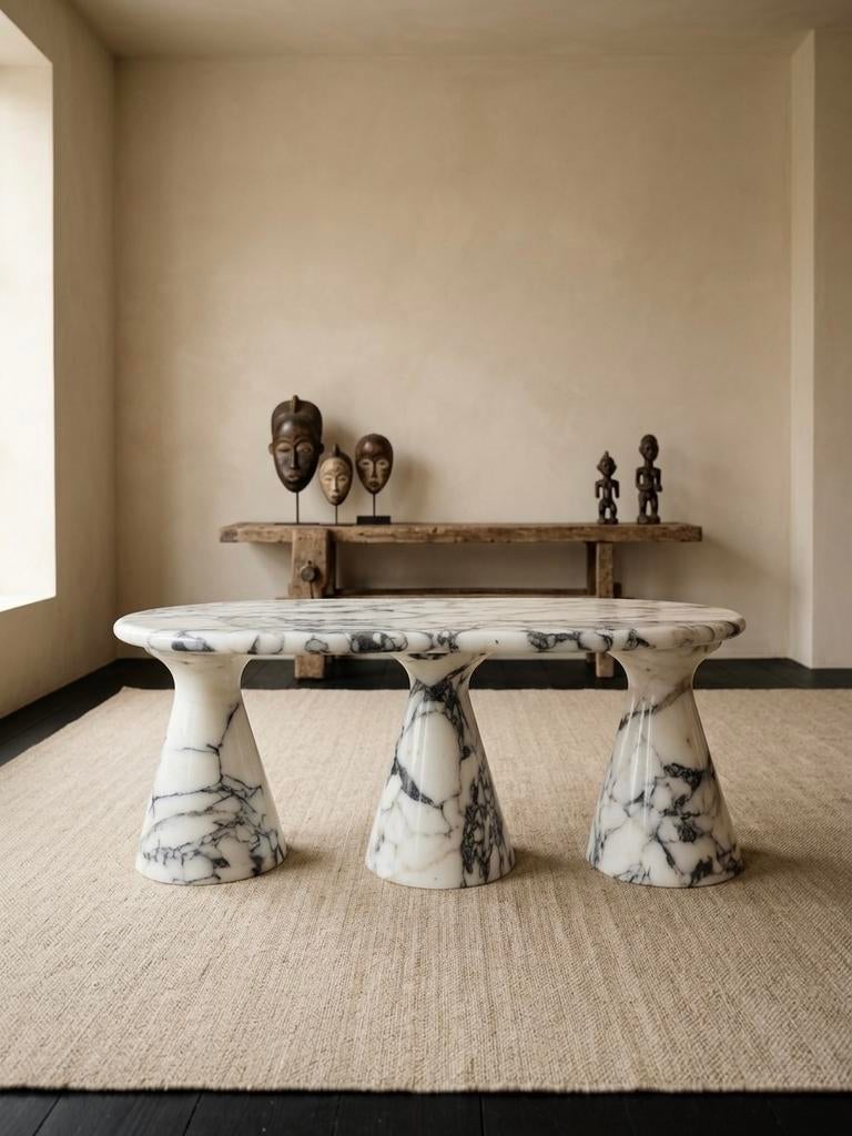 Calacatta Marmeren Salontafel, Antiek en Kunst, Antiek | Meubels | Tafels, Ophalen of Verzenden