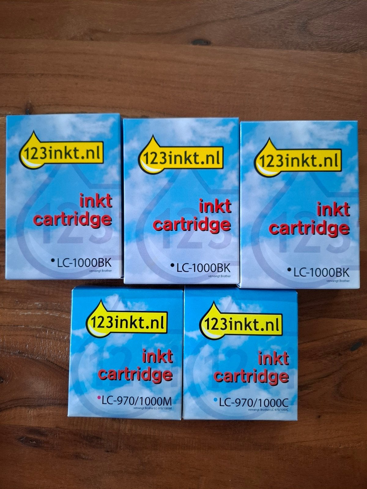 Brother cartridges: 3x zwart, 1x rood, 1x blauw, Ophalen of Verzenden, Nieuw, Cartridge, Brother