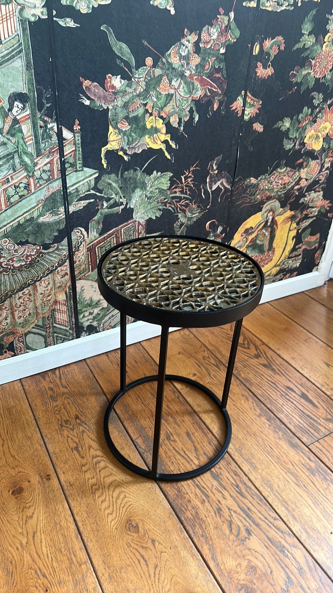 Dutchbone bijzettafel ‘Sari’ Antique Brass 33 cm, Huis en Inrichting, Tafels | Bijzettafels, Ophalen, Minder dan 45 cm, Minder dan 55 cm