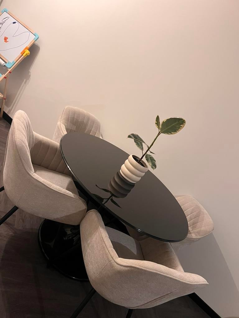 Ronde eettafel, Ophalen, Gebruikt, 100 tot 150 cm, Rond