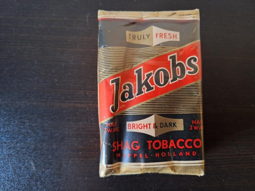 Zeer oud gesloten pakje Jacobs tabak., Ophalen of Verzenden, Gebruikt, Tabaksdoos of Verpakking