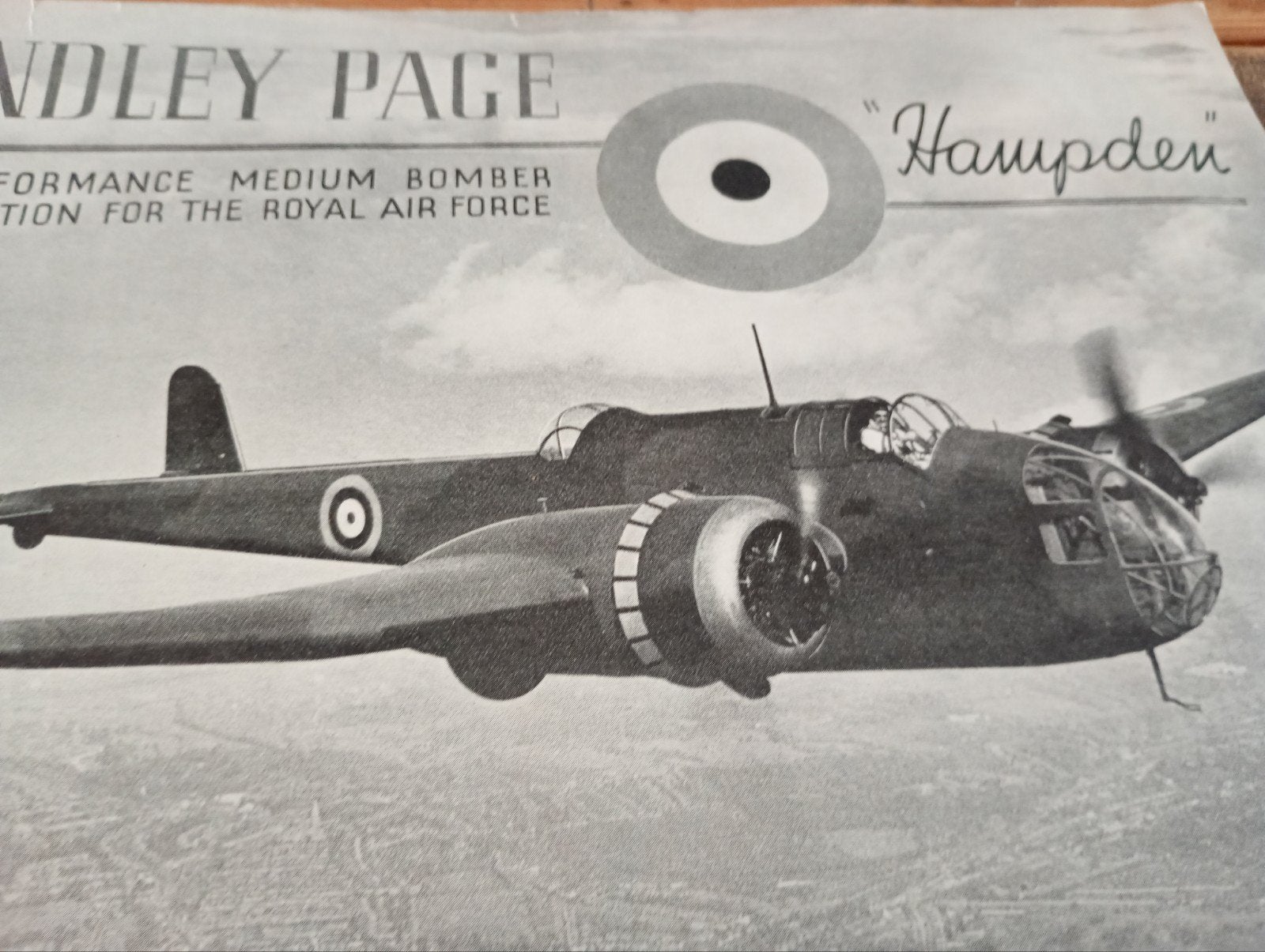Handley page Hampden Raf, ., Ophalen of Verzenden, Luchtmacht, .