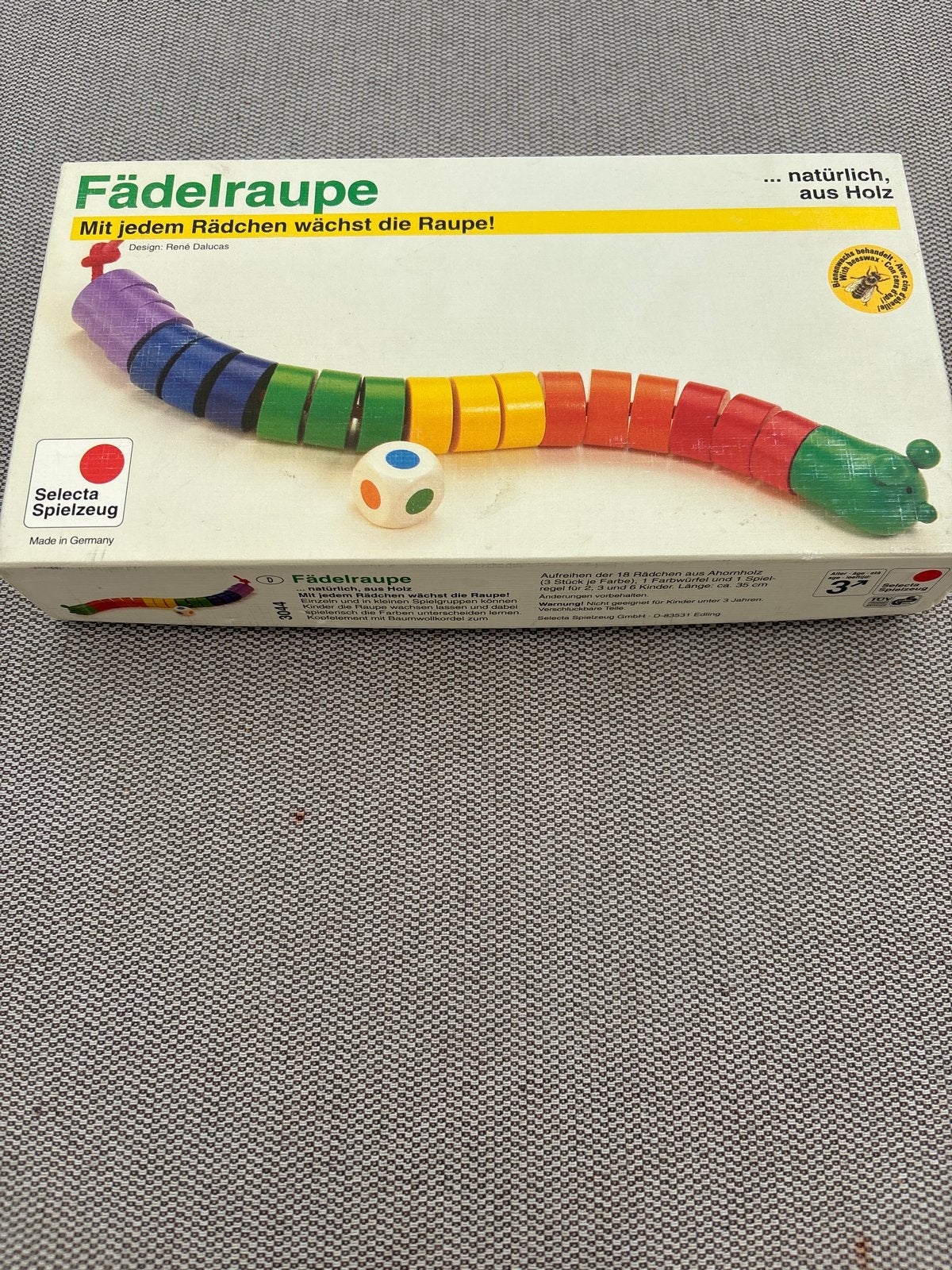Selecta kleurenspel Houten Rijgspeelgoed Rups, Kinderen en Baby's, Ophalen of Verzenden, Zo goed als nieuw, Overige typen