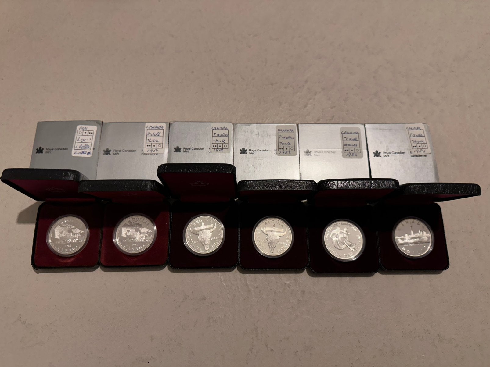 6x zilveren dollar Canada in Proof, Ophalen of Verzenden, Noord-Amerika, Zilver