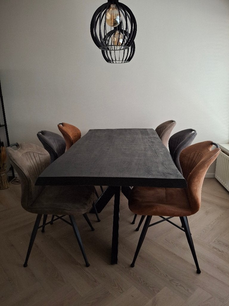 Eettafel en bijpassende salontafeltjes, Huis en Inrichting, Ophalen, Gebruikt, 50 tot 100 cm, Vijf personen of meer
