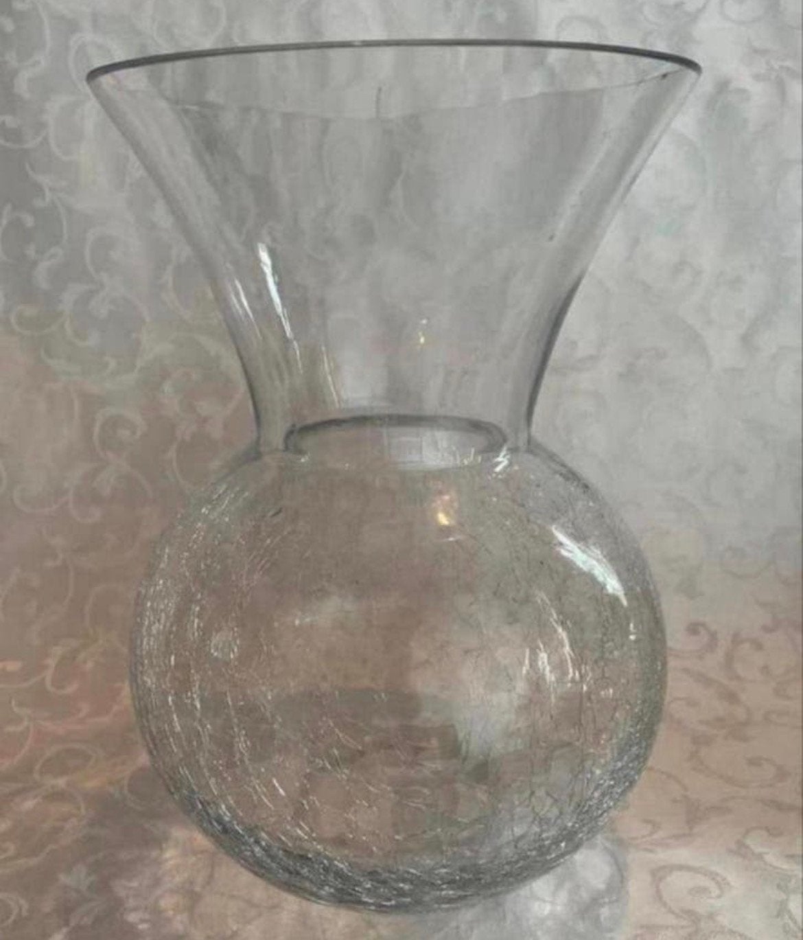 Prachtige sjieke craquelé vaas van 28,5 cm groot., Huis en Inrichting, 28 cm, Met patroon/structuur, Transparant, Ophalen of Verzenden