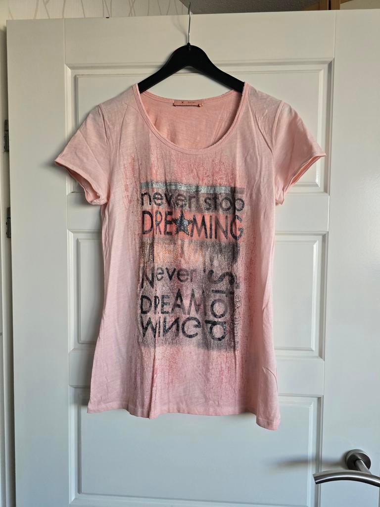 Te koop nieuw zalmkleurige dames t-shirt merk Monari maat 38, Maat 38/40 (M), Monari, Nieuw, Oranje