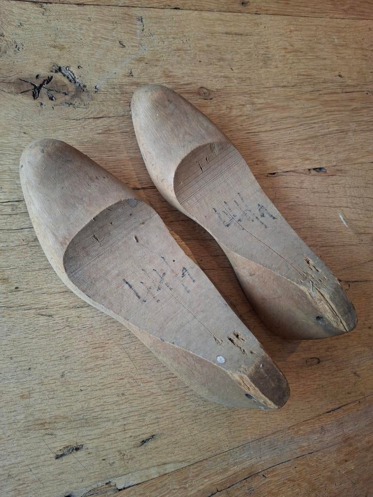 Vintage houten schoenleesten - Decoratief paar, Ophalen of Verzenden