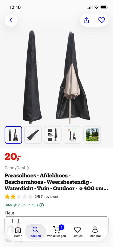 Te koop nieuwe parasolhoes, Nieuw, Ophalen of Verzenden, Waterdicht, Minder dan 1 meter