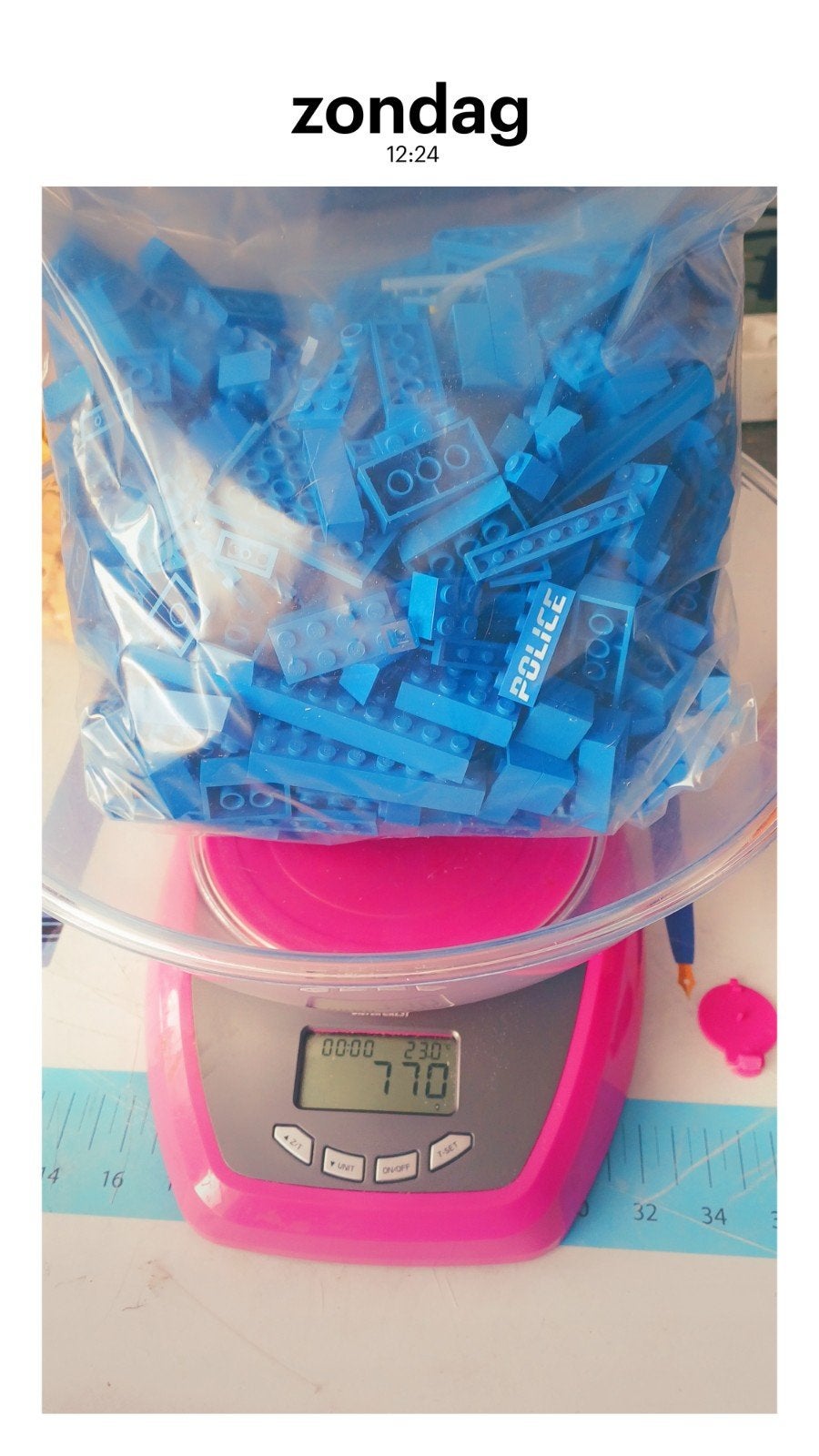 Lego Blauwe bouwstenen - 770 gram, Ophalen of Verzenden, Gebruikt