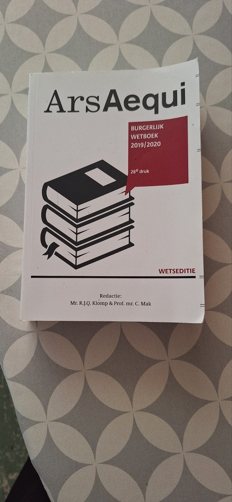 Ars Aequi Burgerlijk Wetboek 2019/2020 - 28e druk, Boeken, Zo goed als nieuw, Gamma, Mr. R.J.Q. Klomp & Prof. mr. C. Mak, HBO
