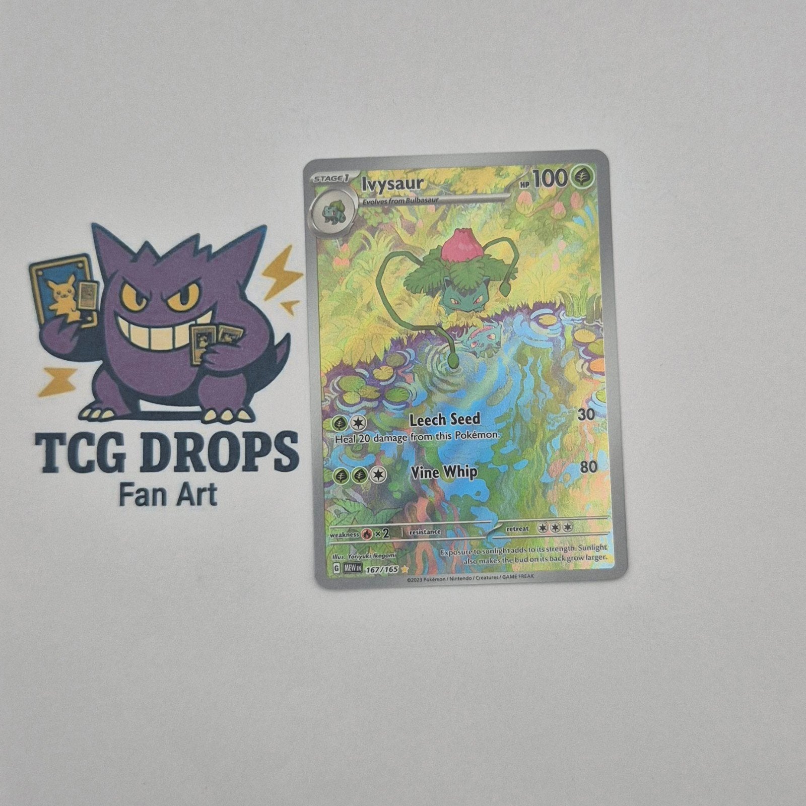 Ivysaur MEW167/165 Scarlet & Violet 151, Ophalen of Verzenden, Zo goed als nieuw, Losse kaart, Foil