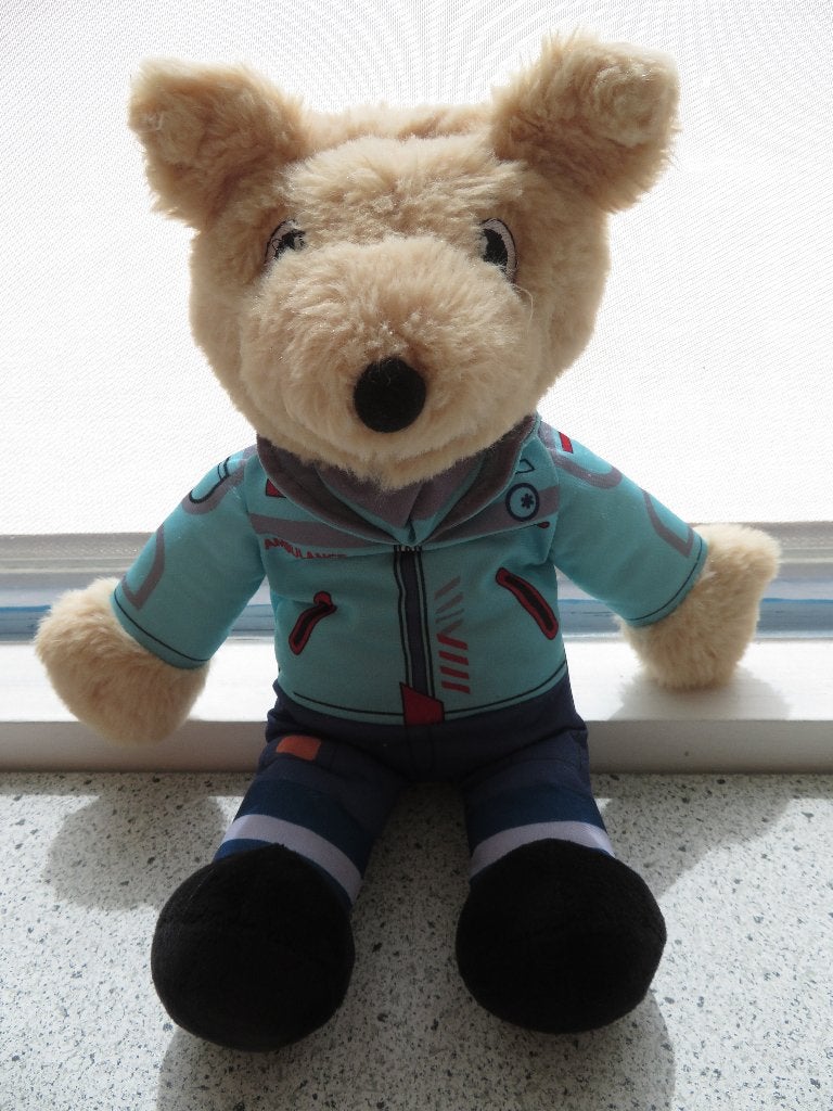 Handpop Hond/ Beer van Ambulance Oost Mobiele Zorgverleners, Zo goed als nieuw, Wasbaar, Middelgroot (20 tot 80 cm), Hond