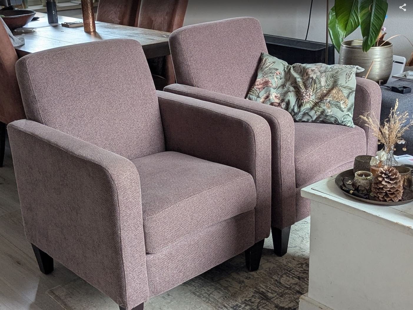 Set van 2 comfortabele fauteuils - Zo goed als nieuw, Modern comfort, 75 tot 100 cm, Ophalen of Verzenden, Zo goed als nieuw
