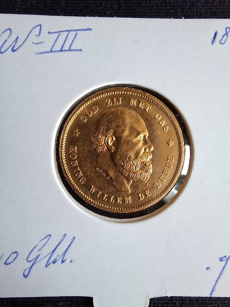 Gouden tientje 1888, Koning Willem III, Verzenden, Goud, Losse munt